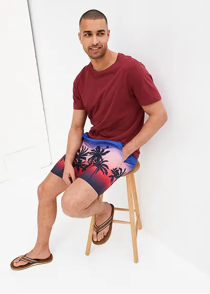 bonprix trendige Strandshorts mit sommerlichem Druckmotiv - blau - Herren Top Angebot