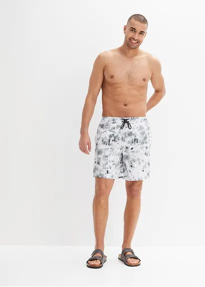 bonprix Schöne Badeshorts mit modischem Print - schwarz Online Outlet