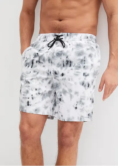 bonprix Schöne Badeshorts mit modischem Print - schwarz Online Outlet
