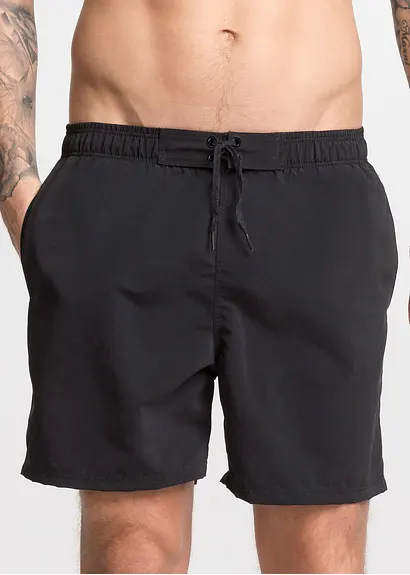 bonprix Sportive Badeshorts in unifarbenem Design - schwarz Exklusive Angebote