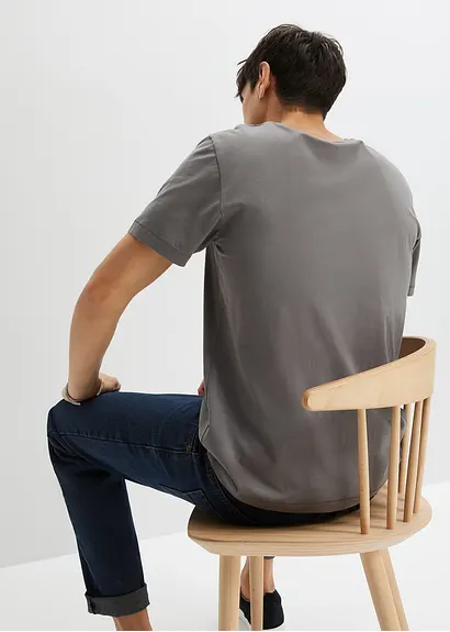 bonprix T-Shirt mit kernigem Print - grau - Herren Räumungsverkauf