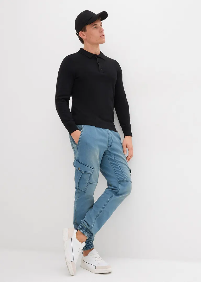 bonprix Pflegeleichtes Poloshirt in Feinstrick - schwarz Wochenangebot