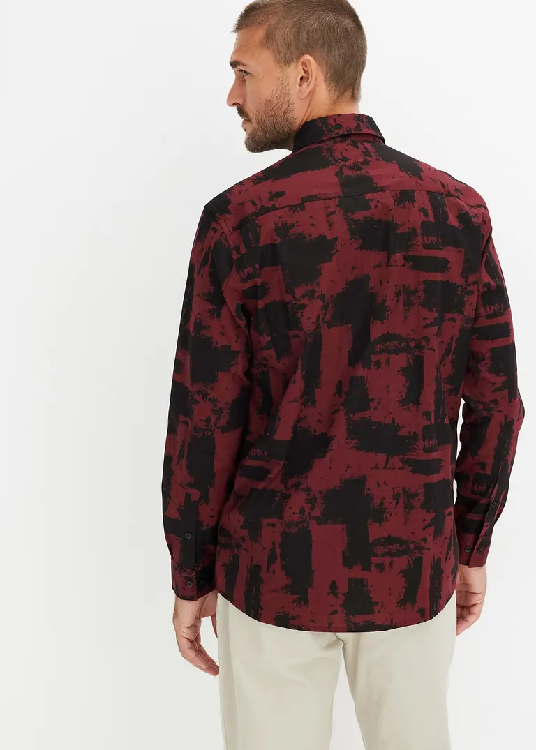 bonprix Modisch kariertes Langarmhemd - rot - Herren Discount Store für neue Produkte