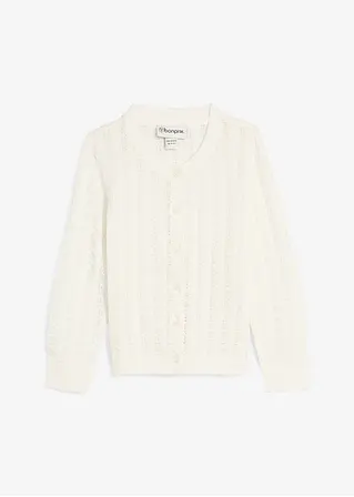 bonprix Mädchen-Strickjacke im schönen Design - weiß - Kinder