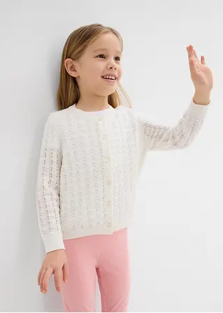 bonprix Mädchen-Strickjacke im schönen Design - weiß - Kinder Clearance-Verkauf