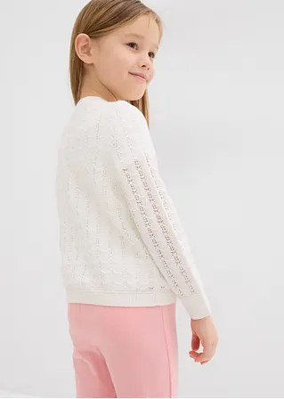 bonprix Mädchen-Strickjacke im schönen Design - weiß - Kinder Clearance-Verkauf