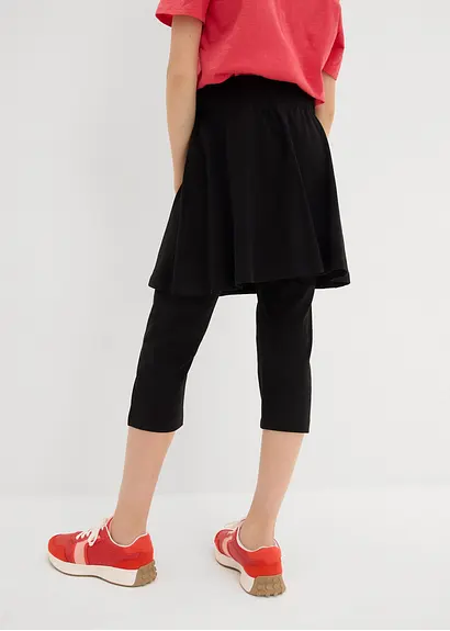 bonprix Mädchen Capri-Legging mit Rock aus elastischem Bio-Baumwoll-Mix zollfrei