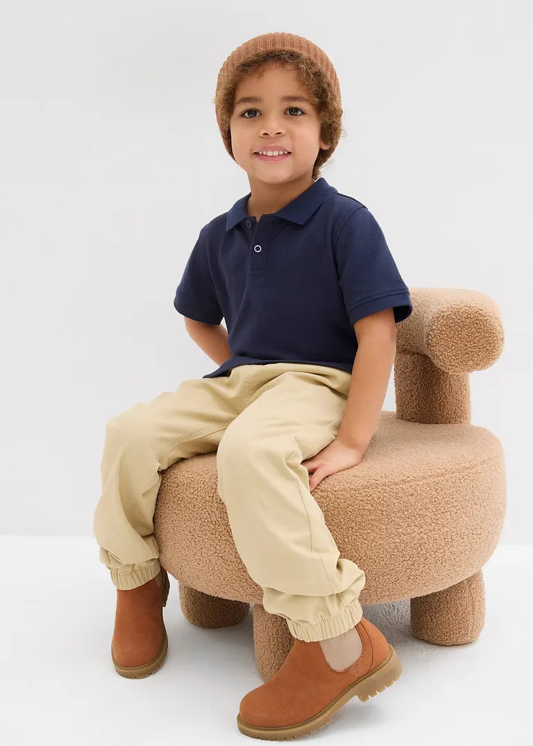 bonprix Schönes Basic Poloshirt für Jungen mit Seitenschlitzen - blau Angebote