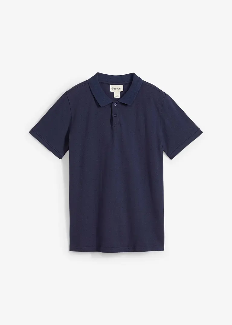 bonprix Schönes Basic Poloshirt für Jungen mit Seitenschlitzen - blau Hotsell
