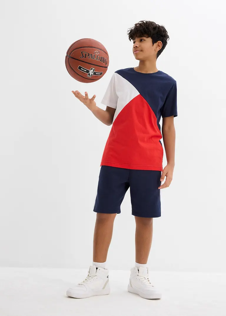 bonprix Cooles Jungen Set bestehend aus T-Shirt und Bermuda in Colorblocking-Optik Limitierter Zeitrabatt
