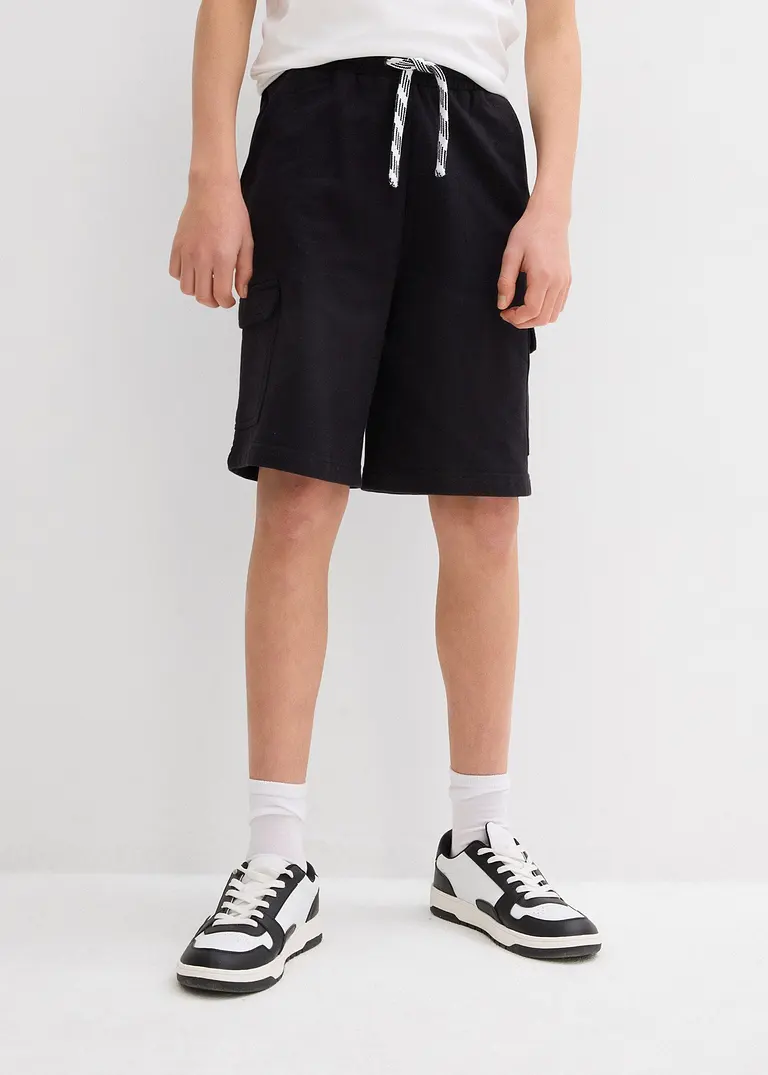 bonprix Schöne Jungen Sweat-Bermuda im Cargo-Style mit 4 Taschen - Kinder Fabrikpreis