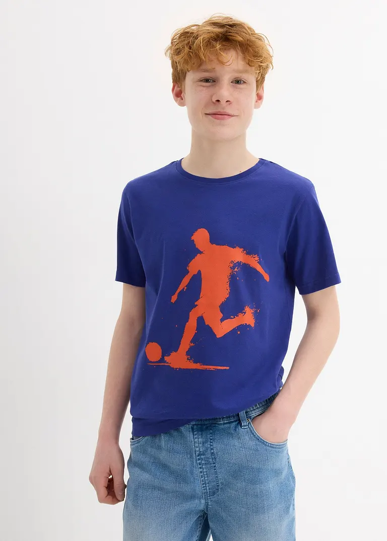 bonprix Cooles Jungen T-Shirt mit Rundhalsausschnitt und einem großen Druck vorne Rabatt
