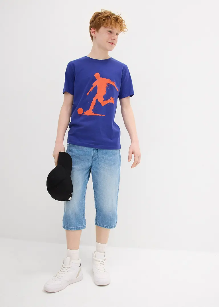 bonprix Cooles Jungen T-Shirt mit Rundhalsausschnitt und einem großen Druck vorne Rabatt