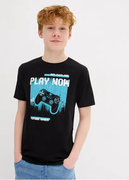 bonprix Cooles Jungen T-Shirt mit großem Druck und Rundhalsausschnitt Versandkostenfrei