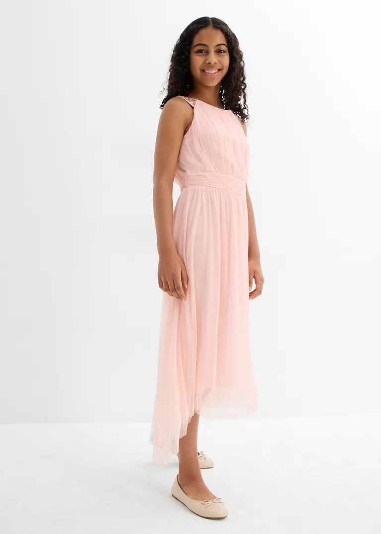 bonprix Festliches Mädchenkleid mit dekorativen Pailletten - lila Online Shopping