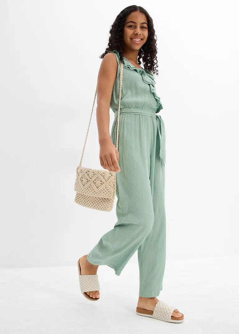 bonprix Schicker Jumpsuit für Mädchen ohne Ärmel aus fließender Viskose Preisnachlass
