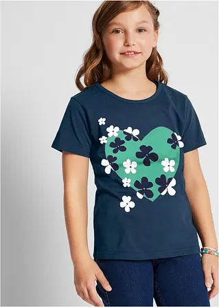 bonprix Doppelpack Mädchen T-Shirt mit romantischem Druck Black Friday