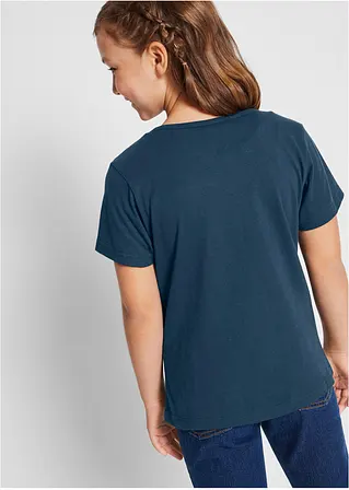 bonprix Doppelpack Mädchen T-Shirt mit romantischem Druck Black Friday