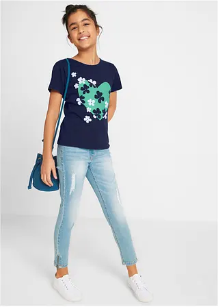 bonprix Doppelpack Mädchen T-Shirt mit romantischem Druck Black Friday