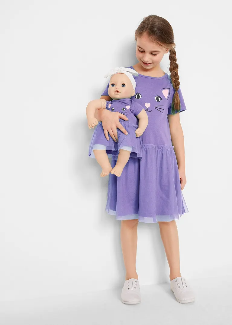 bonprix Set aus Mädchen Kleid und Puppenkleid - lila - Kinder Exklusive Angebote