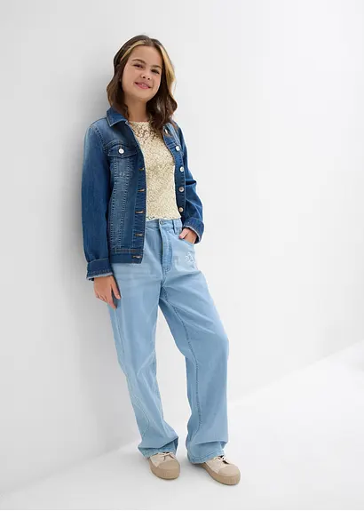 bonprix Verspielte Spitzenbluse mit eingenähtem Jerseytop - natur Bestseller