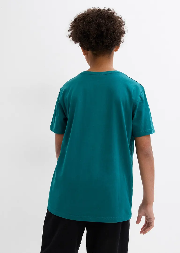 bonprix Cooles Jungen T-Shirt mit großem Druck vorne - petrol Riesige Ersparnisse