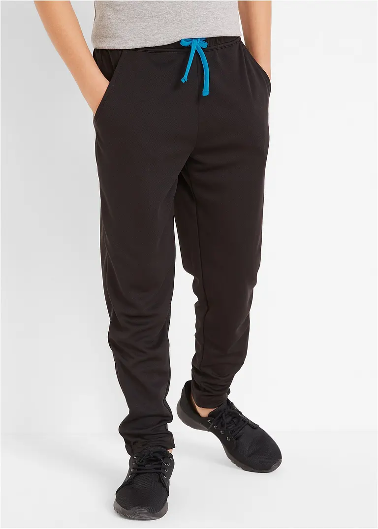 bonprix Jungen Sporthose mit Bindekordel - schwarz - Kinder Wochenangebot