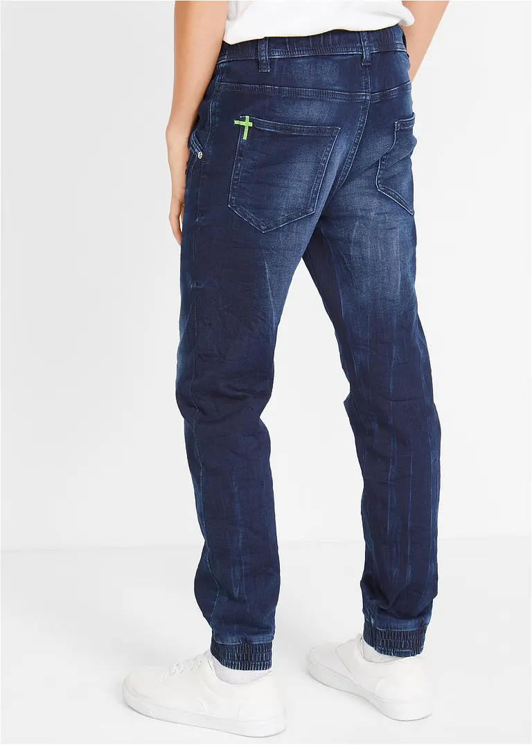bonprix Coole Jungen Sweatjeans mit neonfarbenen Details am Bindeband Zeitbegrenzte Promotion