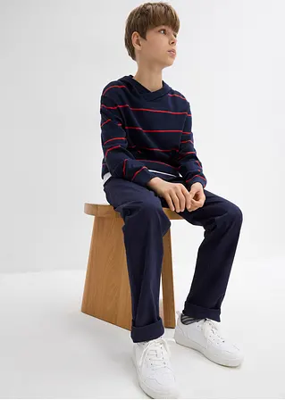 bonprix Jungen Streifenpullover mit Kapuze - blau - Kinder 50% Rabatt mit kostenlosem Versand