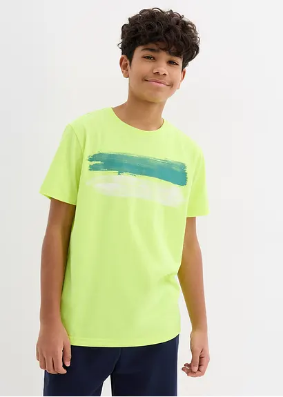 bonprix T-Shirt mit abstraktem Print - gelb - Kinder Fabrikladen