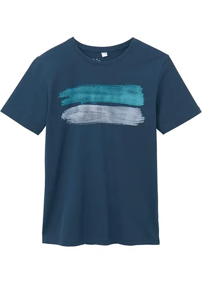 bonprix T-Shirt mit abstraktem Print - blau - Kinder Begrenzt auf 3 Tage