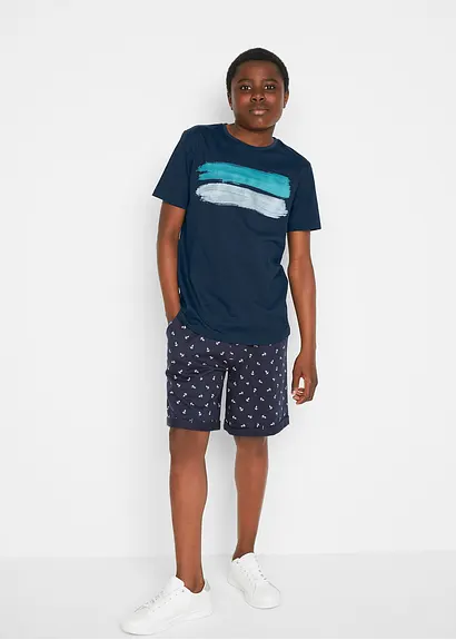 bonprix T-Shirt mit abstraktem Print - blau - Kinder Begrenzt auf 3 Tage