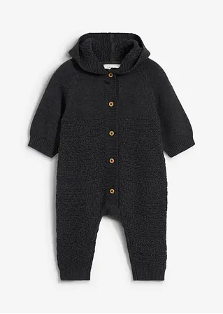 bonprix Kuscheliger Strick-Overall - grau - Kinder Im Verkauf