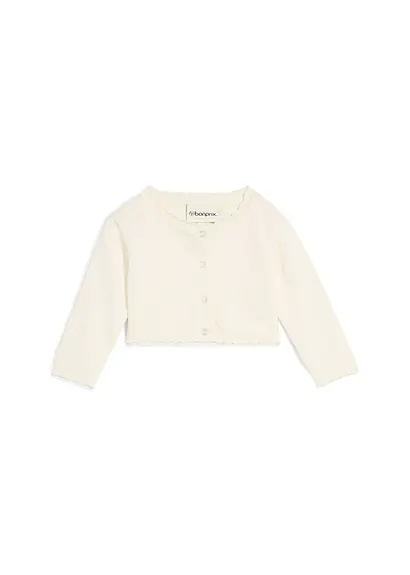 bonprix Feiner Baby-Strickbolero für festliche Anlässe mit Wellensaum