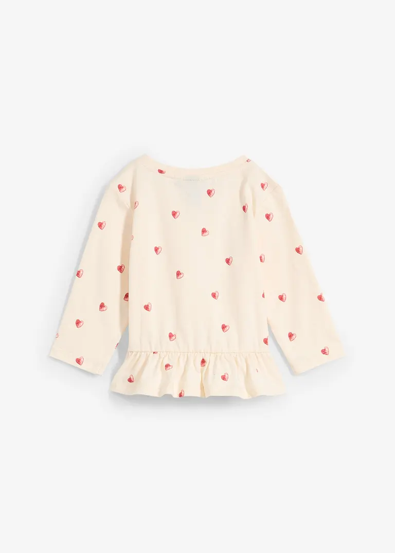 bonprix Verspieltes Baby-Bio-Baumwollshirt mit Herzchen - beige Angebote