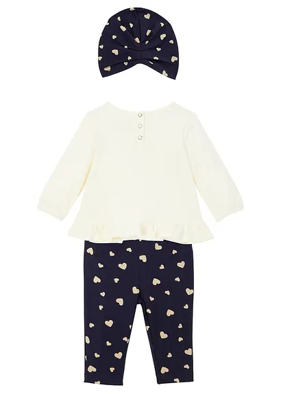 bonprix Tolles Set mit niedlichen Prints - wollweiß / dunkelblau bedruckt Schlussverkauf