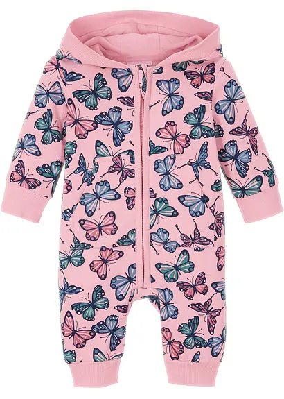 bonprix Süßer Schmetterlings Sweatoverall mit Kapuze - Kinder