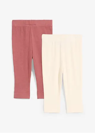 bonprix 2er Packung Baby Leggings in Ripp-Qualität - softbeere+naturbeige