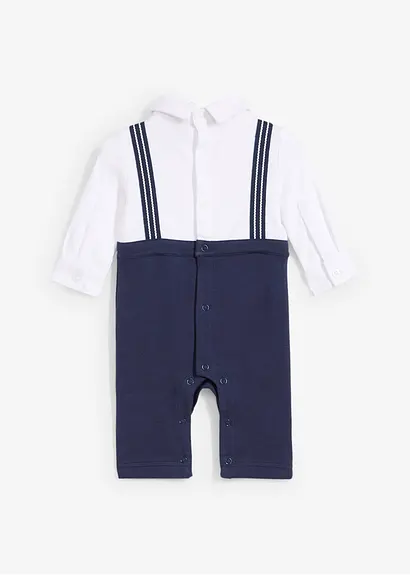 bonprix Cooler Baby Overall mit Fliege - weiß - Kinder Preisnachlass