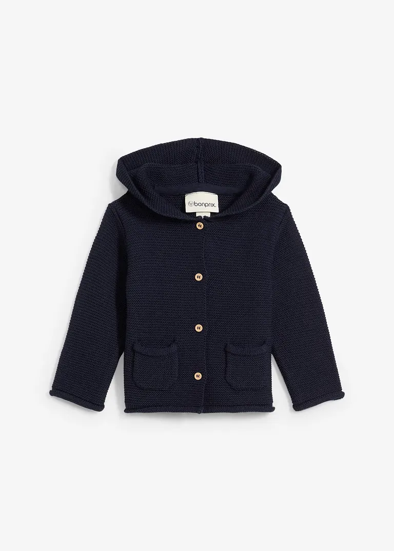 bonprix Baby Strickjacke mit Kapuze - blau - Kinder