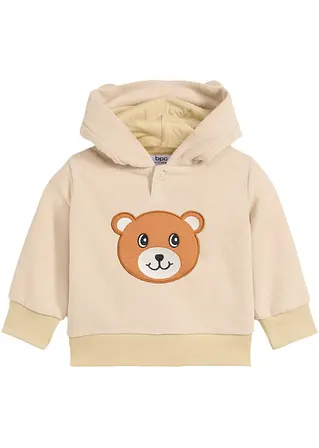 bonprix Schönes Fleeceshirt mit Kapuze in Teddyoptik - beige
