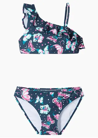 bonprix Schöner Bikini mit Schmetterlingen - dunkelblau bedruckt - Kinder