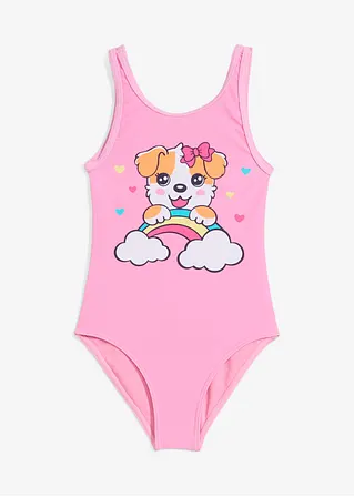 bonprix Klassischer Badeanzug mit süßem Druck. - rosa - Kinder