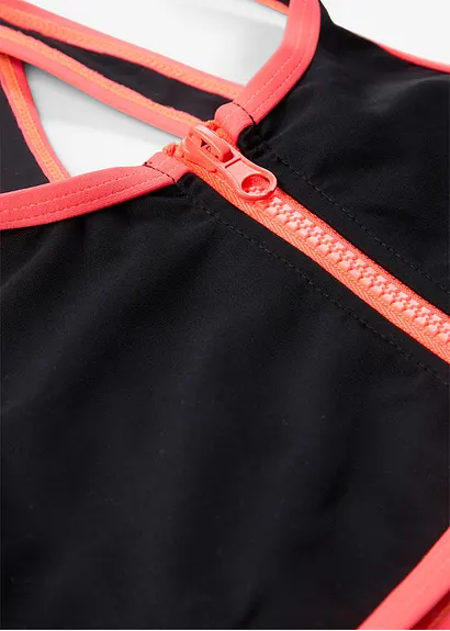 bonprix Sportlicher Bikini mit Reißverschluss Detail und Säumen in Kontrastfarbe Online Outlet