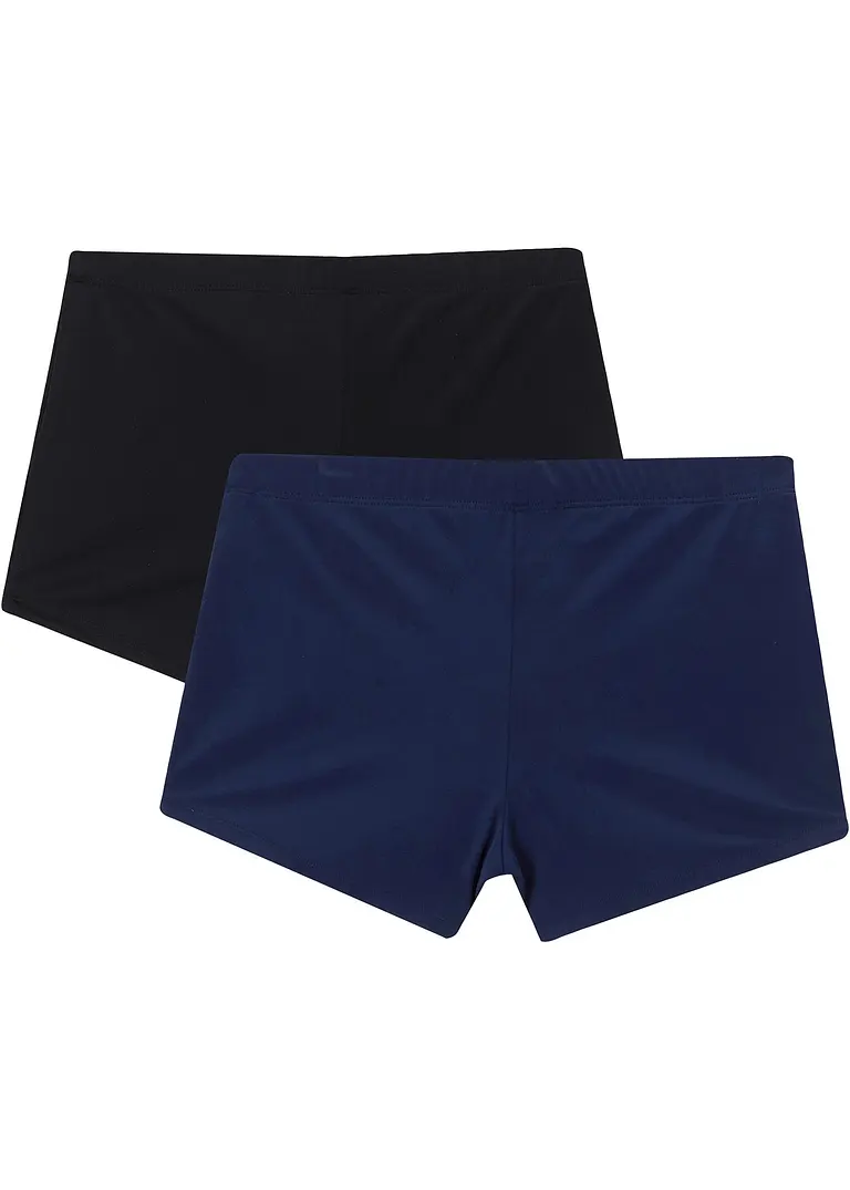 bonprix Tolle Badehose mit Print im 2er Pack - dunkelblau/schwarz Kauf eins, bekomm eins gratis