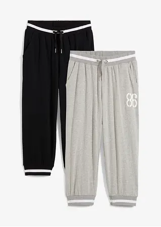 bonprix Lässige Kinder Jogginghose in 3/4 Länge im 2er Pack. Mit seitlichen Eingriffstaschen