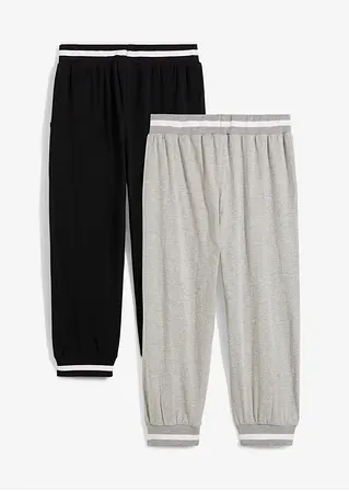 bonprix Lässige Kinder Jogginghose in 3/4 Länge im 2er Pack. Mit seitlichen Eingriffstaschen Letzte 2 Tage