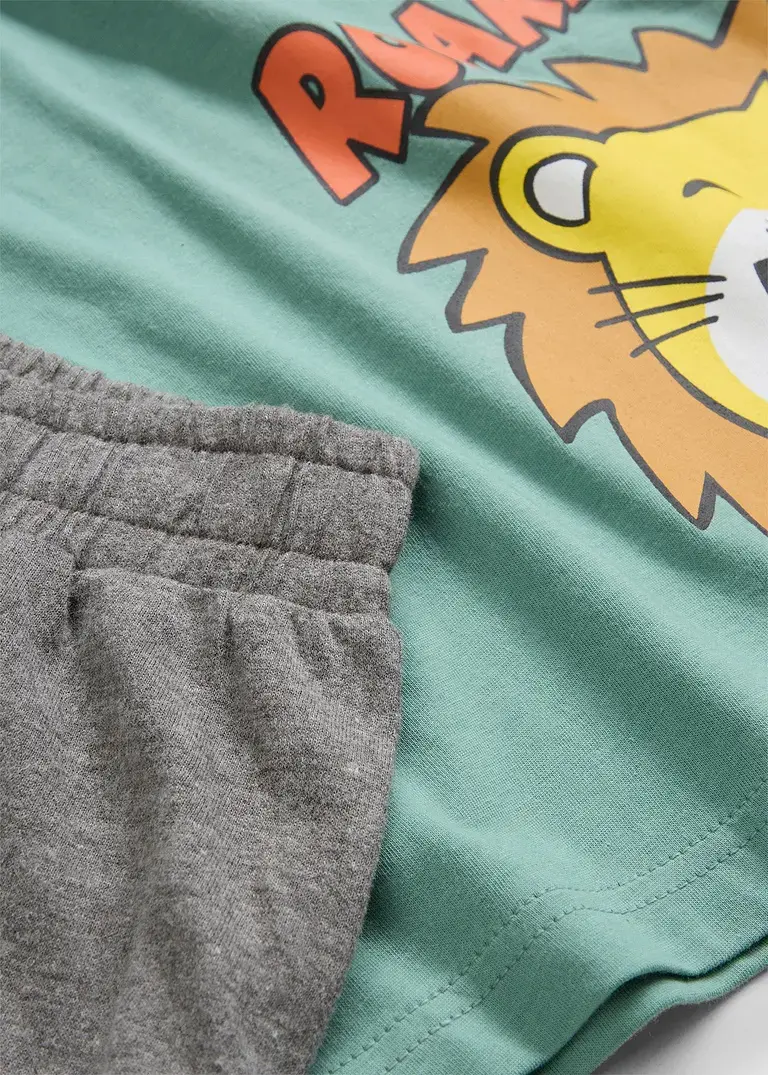 bonprix Cooler Jungen Pyjama mit Bio-Baumwolle im 2-tgl. Set Nur noch ein Tag übrig