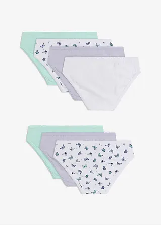 bonprix Schöner Mädchen Slip im 7er Pack. - weiß bedruckt+puderlila+mint Auslauf