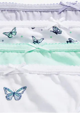 bonprix Schöner Mädchen Slip im 7er Pack. - weiß bedruckt+puderlila+mint Auslauf